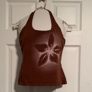 J. Crew Brown Floral Halter Top